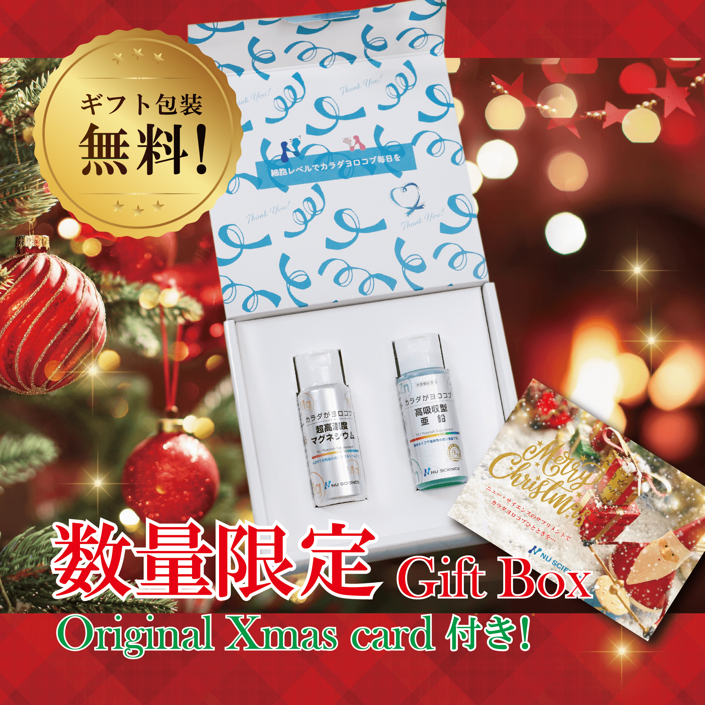 ＜ 数量限定！＞クリスマスギフトBOX🎄亜鉛1本＋マグネシウム1本セット