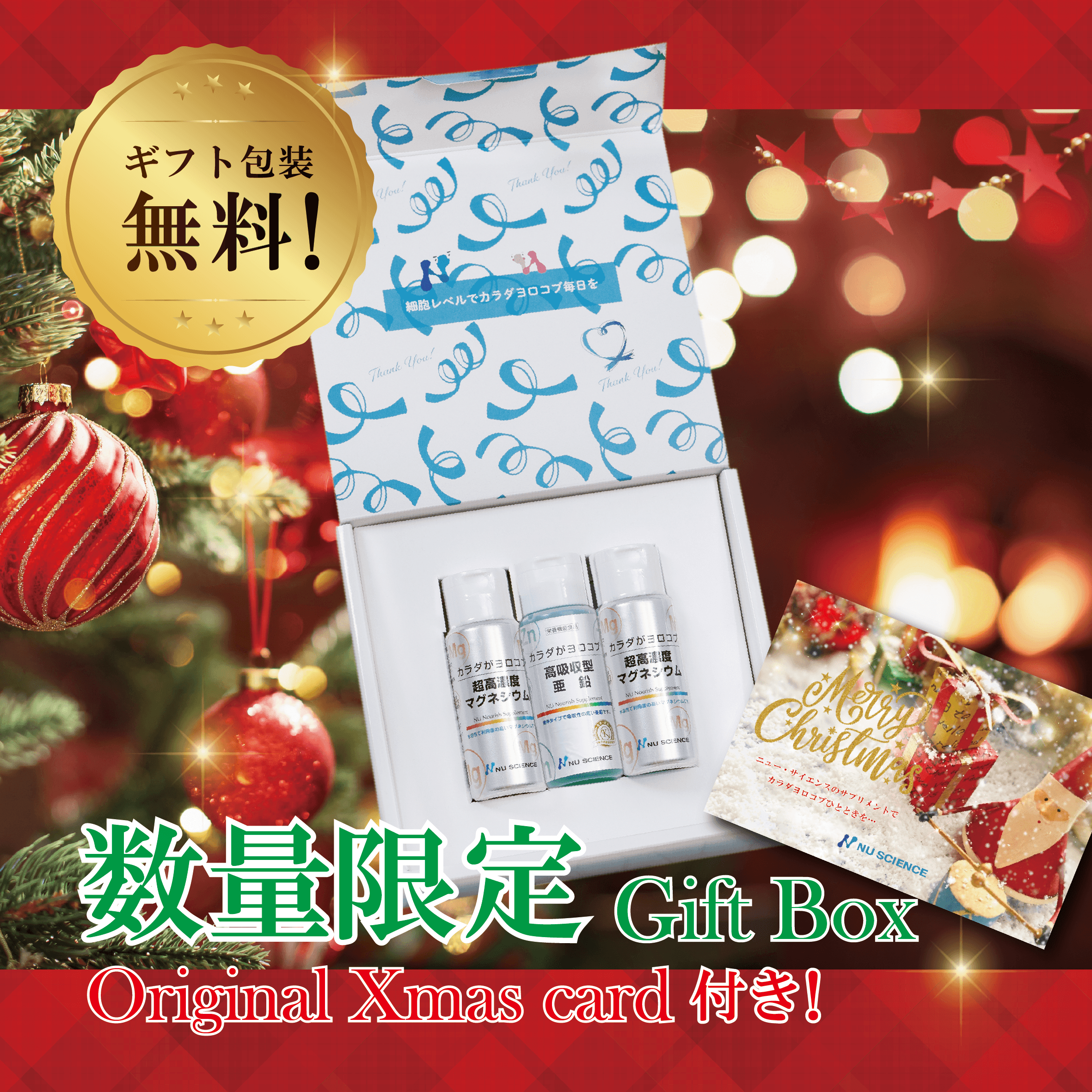 ＜ 数量限定！＞クリスマスギフトBOX🎄亜鉛1本＋マグネシウム2本セット