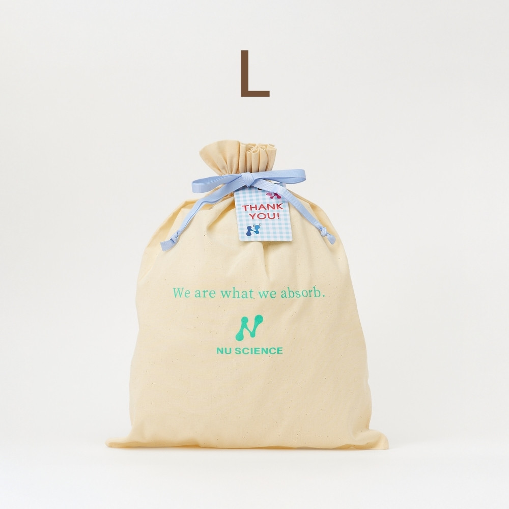 ＜ご自宅で簡単ラッピング＞プレゼント用コットン巾着（L）